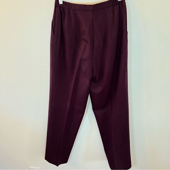Vintage wool pants women Camdan Place size 8 burgundy pleated front career lined - Picture 6 of 7